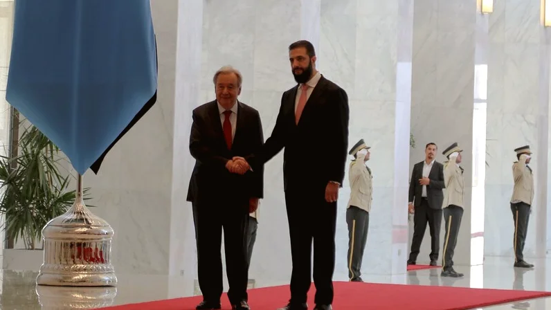 BM Genel Sekreteri Guterres, Suriye'nin Başkenti Şam'da Cumhurbaşkanı Şara ile Görüştü